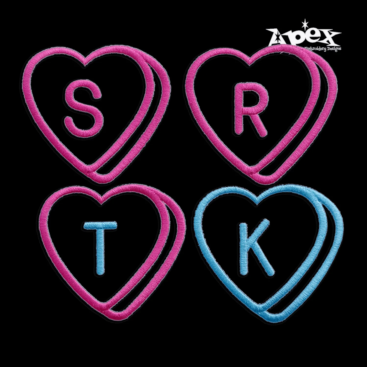 Sweet Heart Candy Embroidery Font by Apex SR