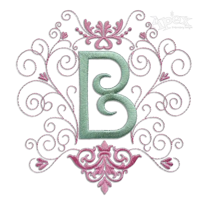 Swirling Flourish Decor Frame Machine a Embroidery Design by Apex