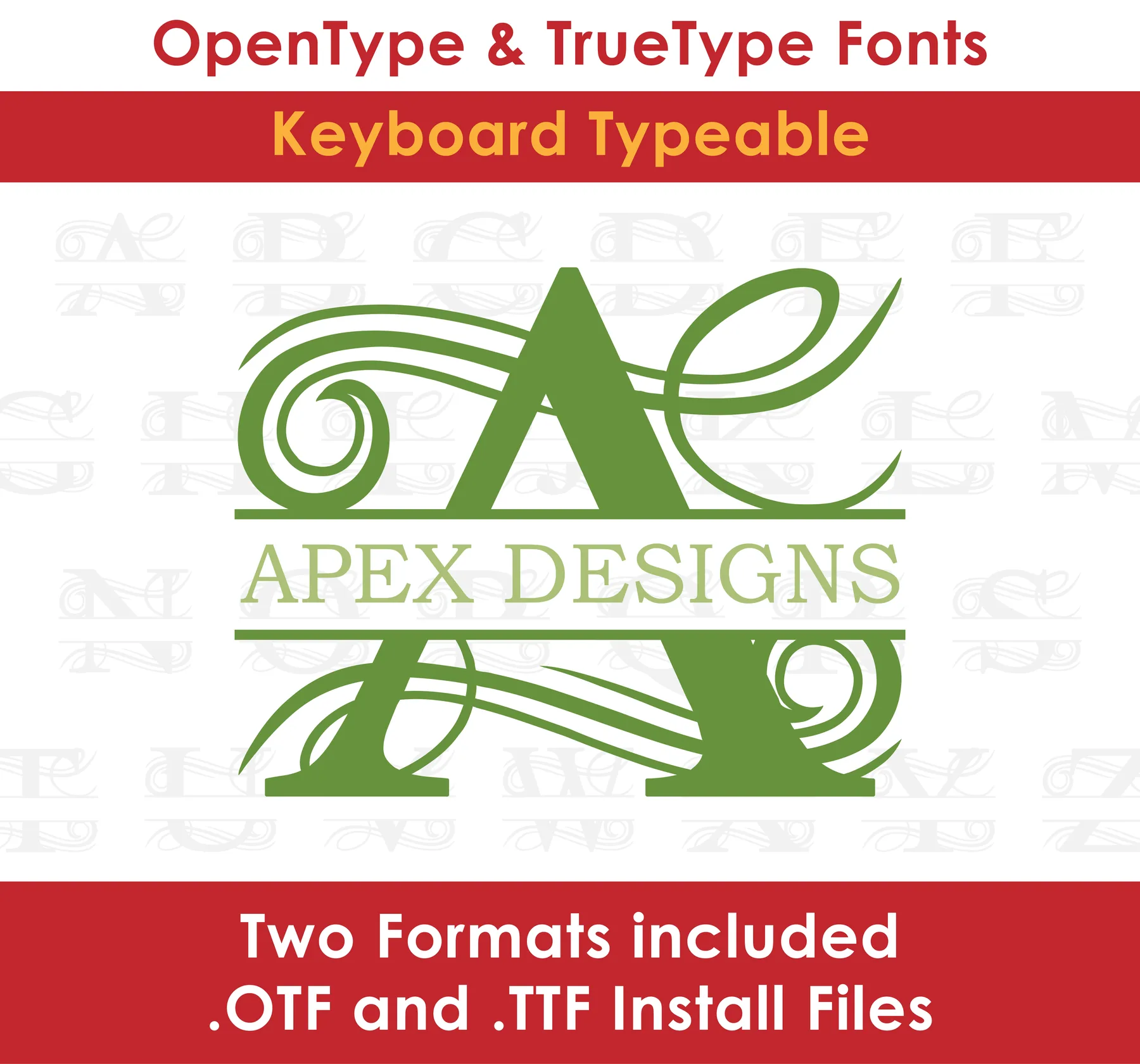 Swirlz Accents Split True Type Font