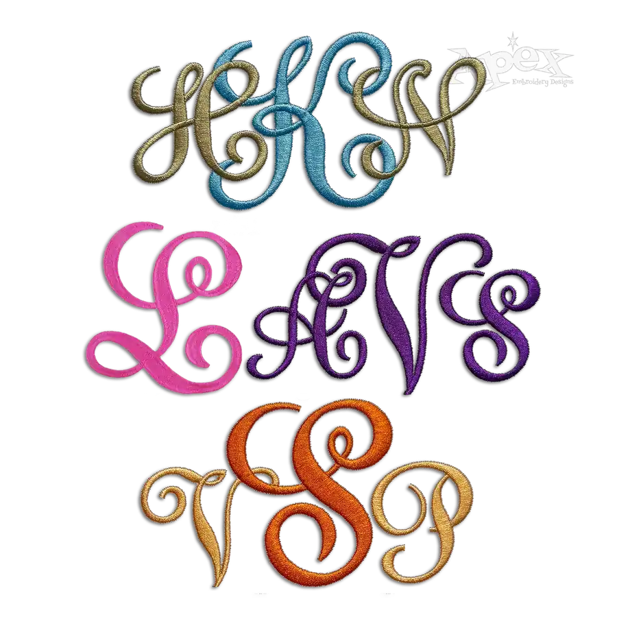 Sydney Fancy Script Machine Embroidery Font - Apex All