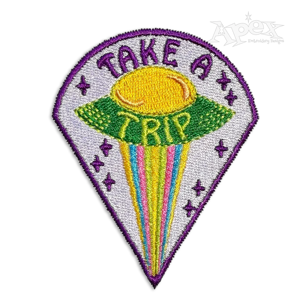 Take a Trip UFO UAP Machine Embroidery Design by Apex