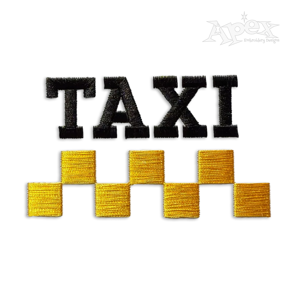 Taxi Sign Yellow Machine Embroidery Design by Apex