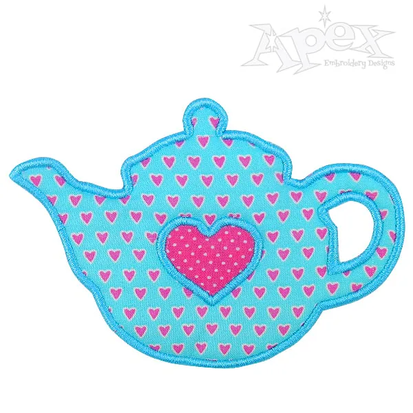Tea Pot Applique Embroidery Designs