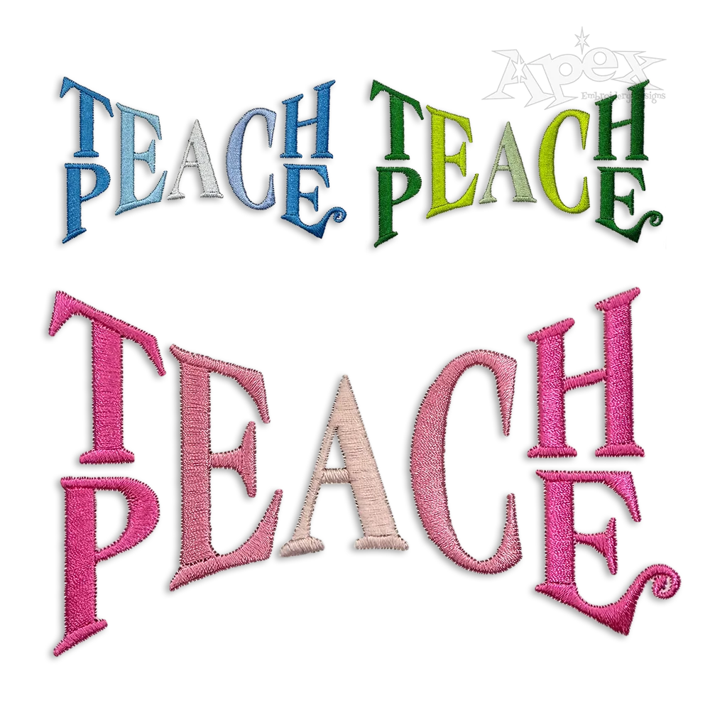 Teach Peace Logo Machine Embroidery Design - Apex All