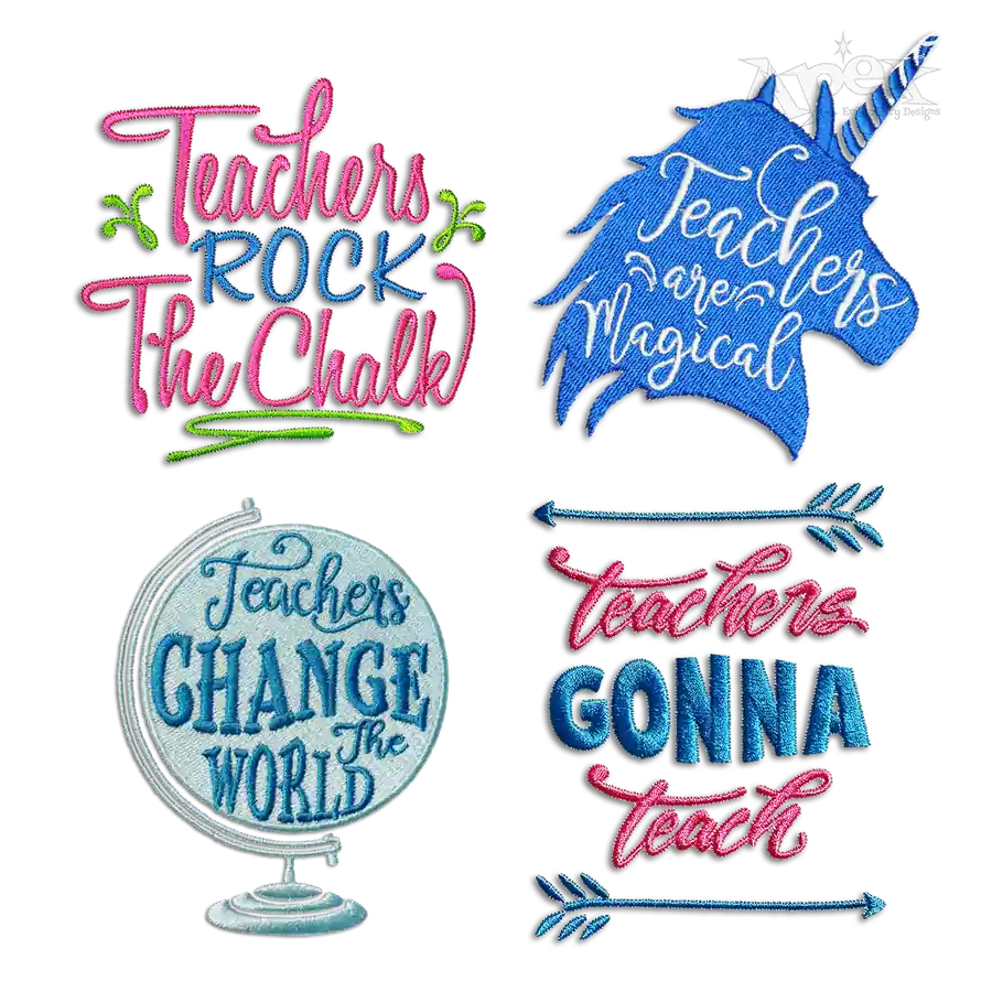 Teachers Appreciation Quotes Machine Embroidery Designs - Apex