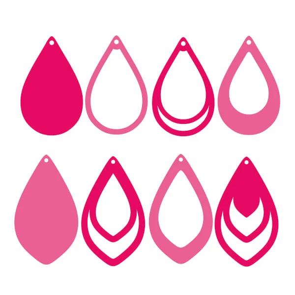 Teardrop Earrings SVG Cuttable Designs