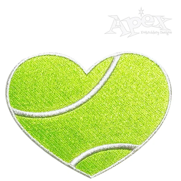 Tennis Heart Love Embroidery Designs