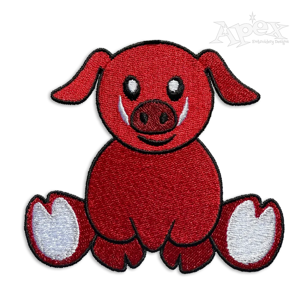 The Razor Back Pig Machine Embroidery Design