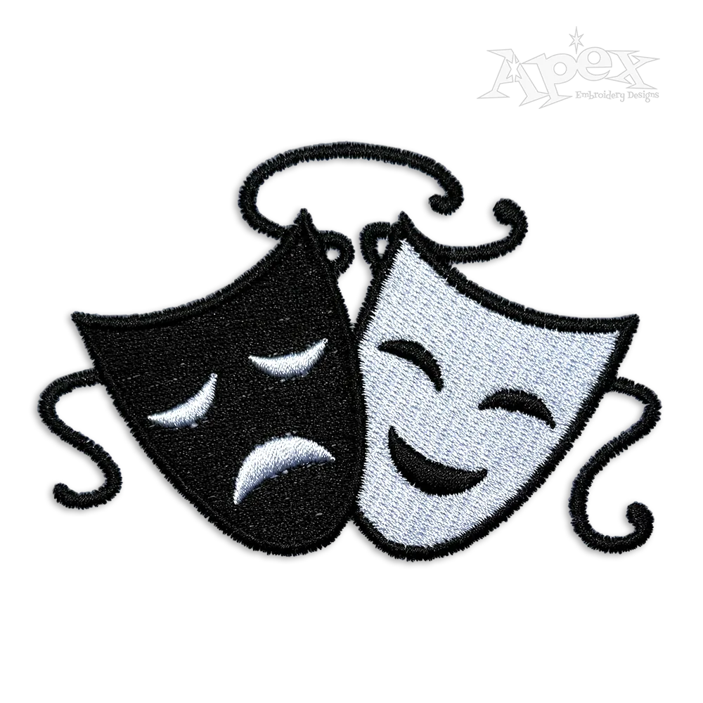 Theater Drama Masks Machine Embroidery Design - Apex