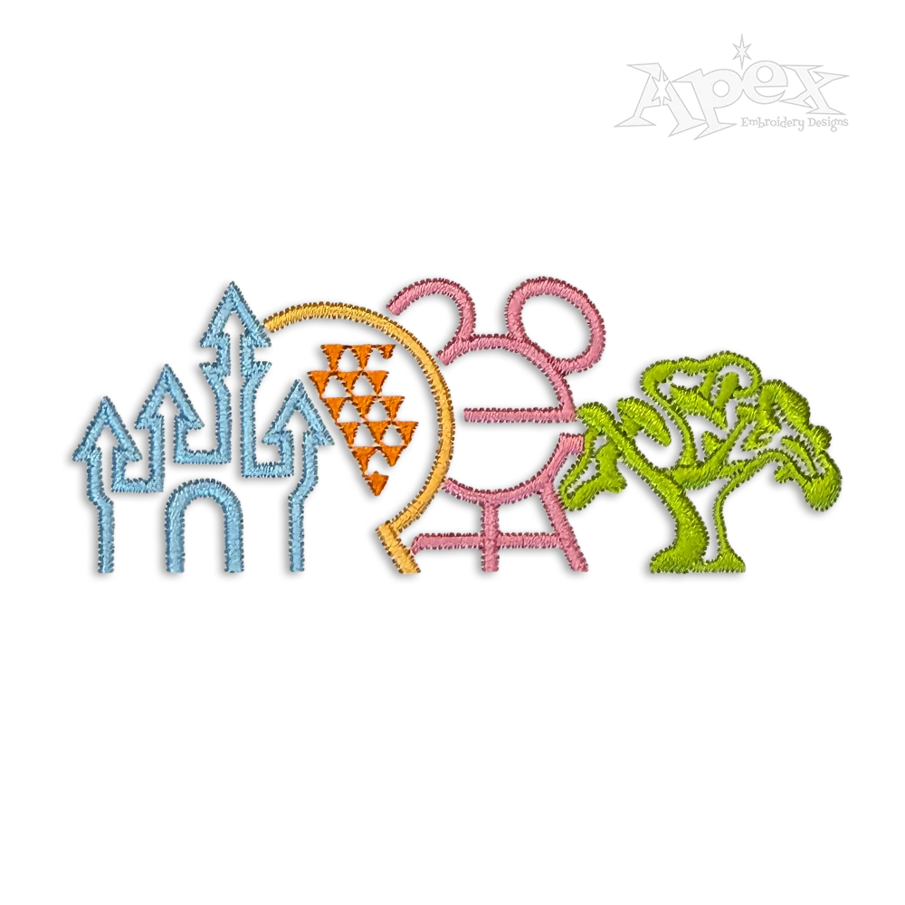 Theme Park Machine Embroidery Design by Apex