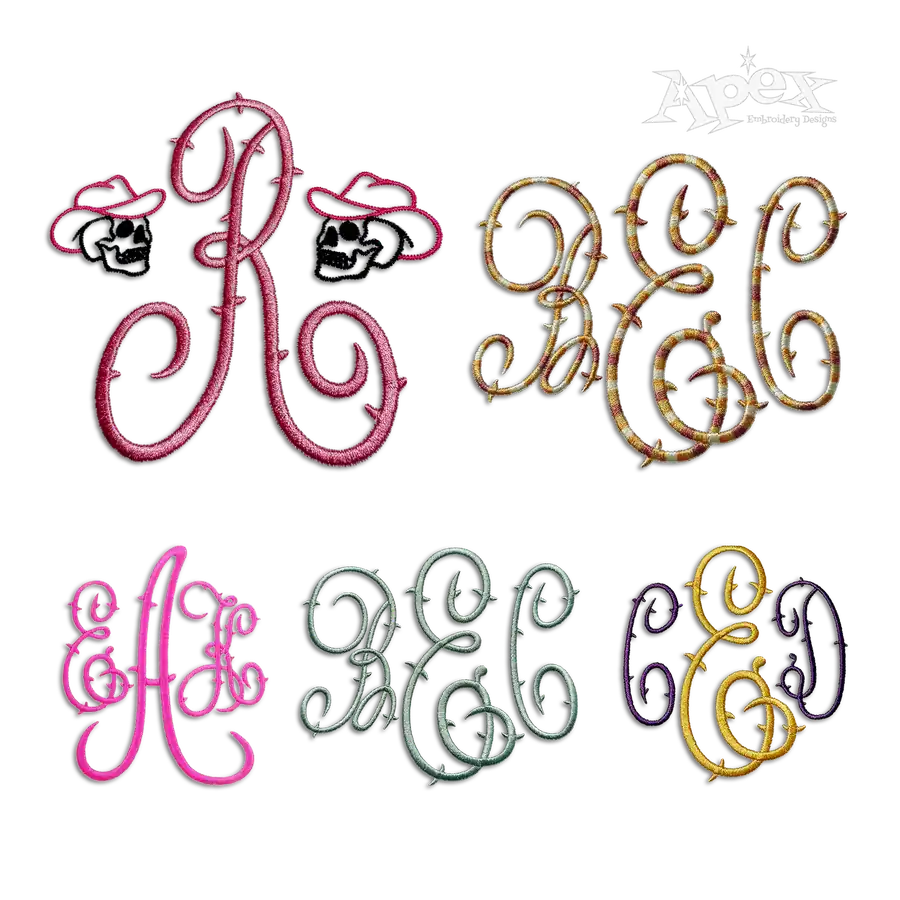 Thorn Rose Embroidery Font Machine Embroidery Designs All