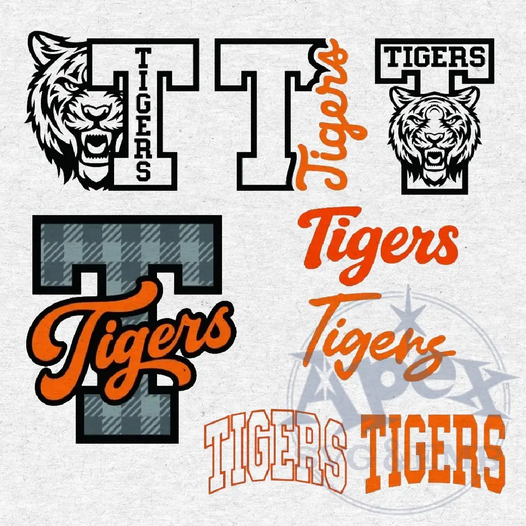 Tigers School Mascot Sports Bundle Vector SVG Design
