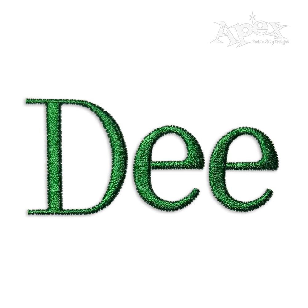 Times Embroidery Font by Apex Designs Letters