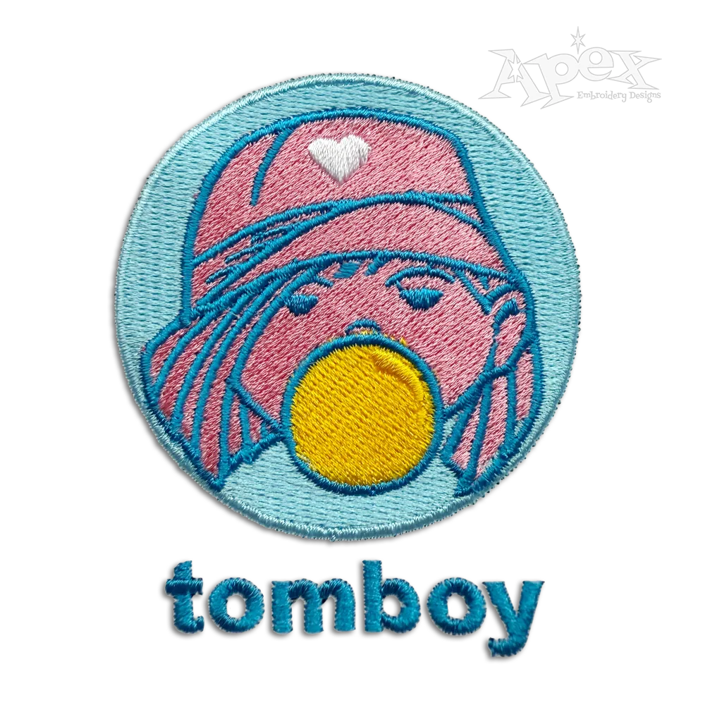 Tomboy Blowing Bubble Gum Machine Embroidery Designs