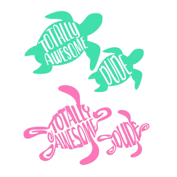 Totally Awesome Dude Sea Turtle SVG Cuttable Design