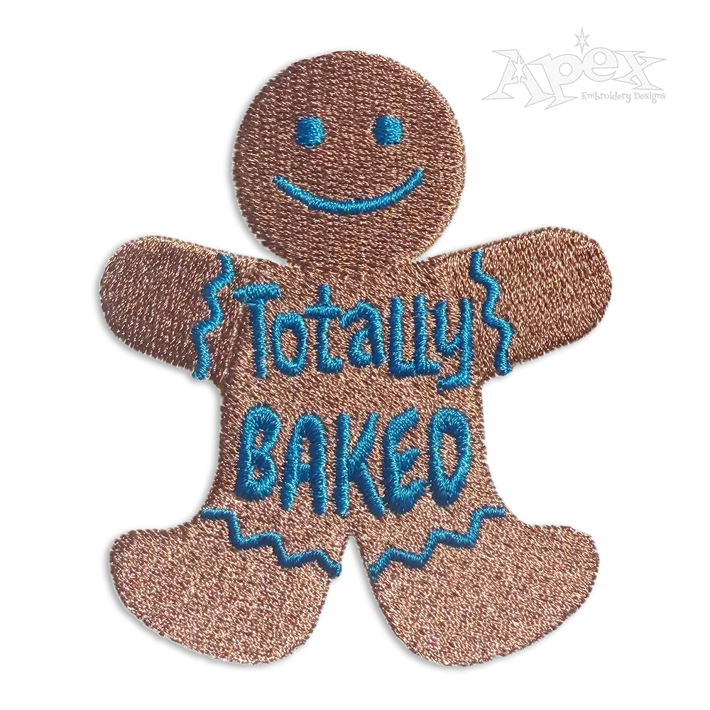 Totally Baked Christmas Gingerbread Machine Embroidery Design