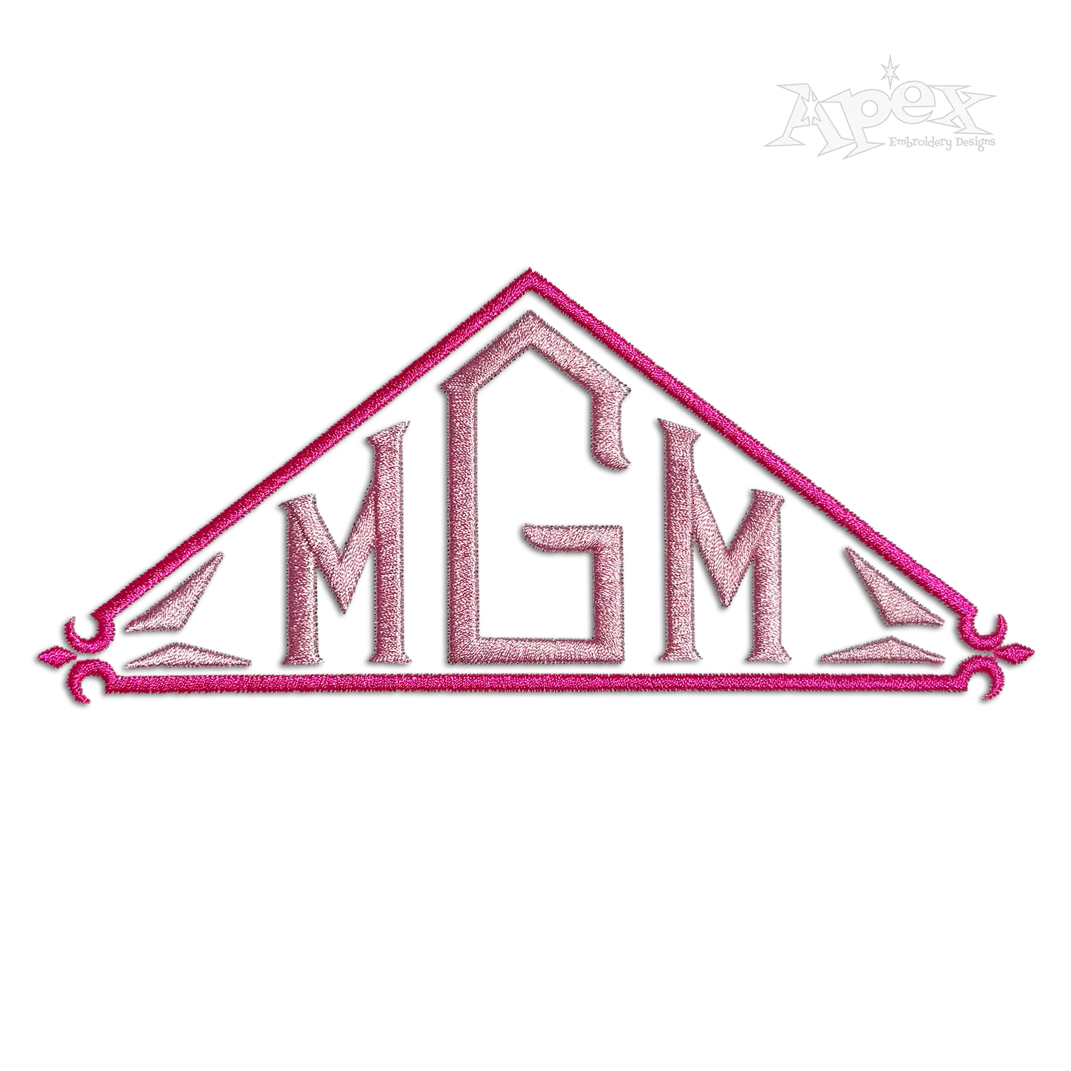 Triangle Monogramming Machine Embroidery Fonts by Apex Frame