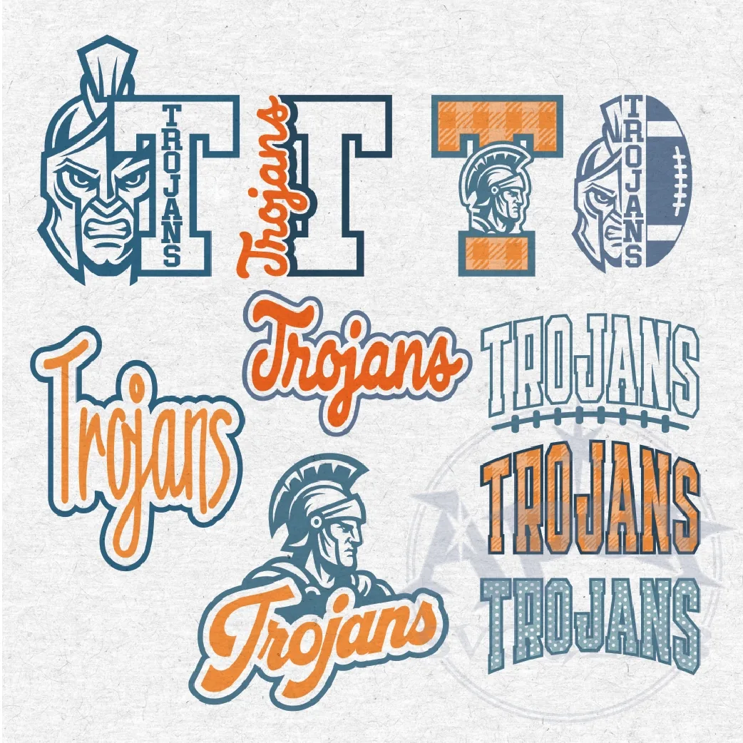 Trojans School Mascot Sports Bundle Vector PNG Designs