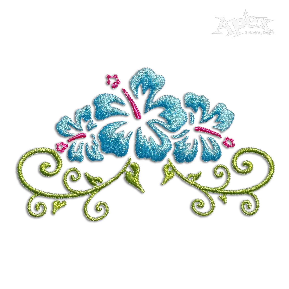 Hawaii Hawaiian Hibiscus Flower Machine Embroidery Design