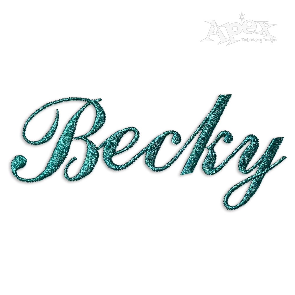 True Script Machine Embroidery Font by Apex Design Lettering