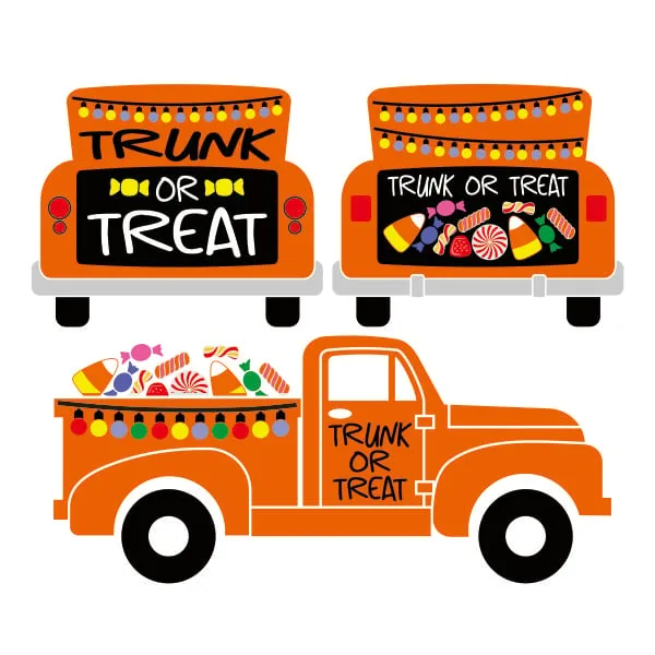 Trunk or Treat Candy Truck SVG Cuttable Designs