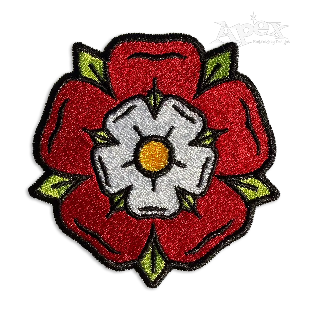 Tudor Flower Rose Machine Embroidery Design by Apex