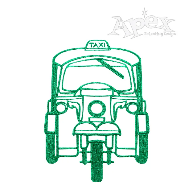 Tuk Tuk Taxi Embroidery Design