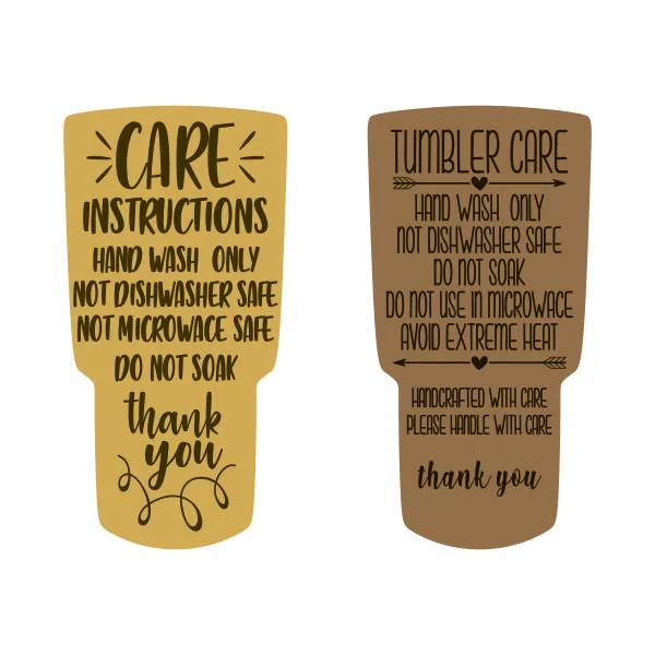 Tumbler Care Cuttable Design