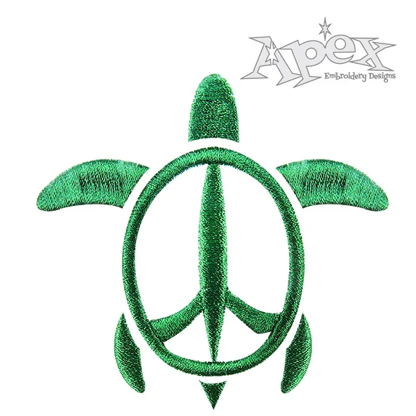 Turtle Peace Embroidery Design