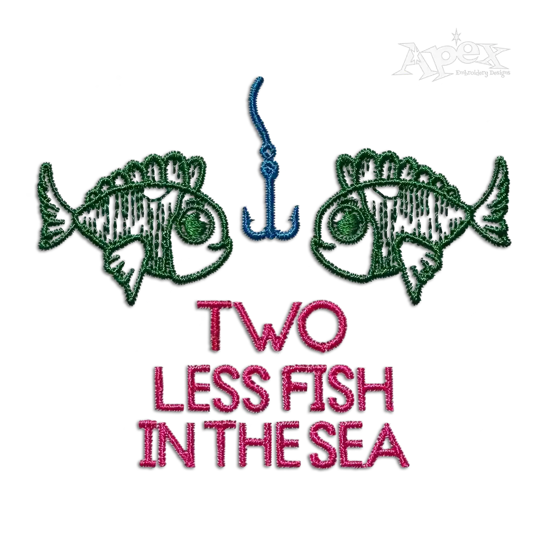 Two Less Fish in the Sea Wedding Machine Embroidery Design | Apex
