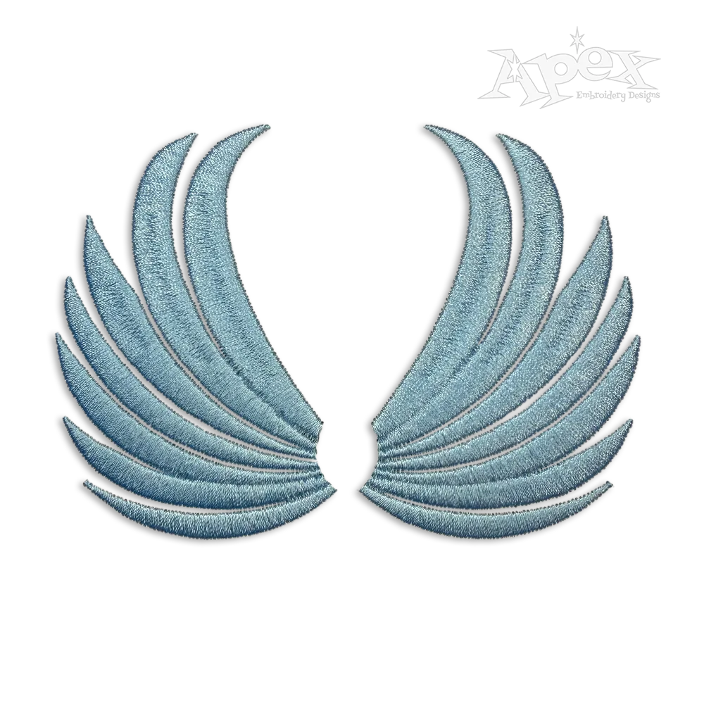 Two Angel Wings Machine Embroidery Design by Apex