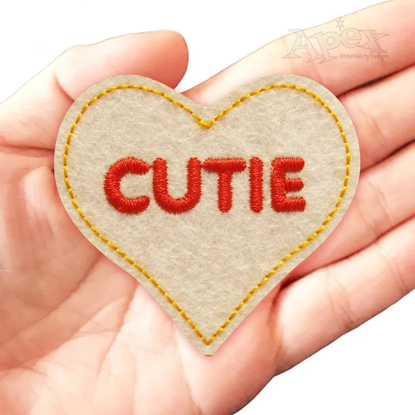 Valentine Heart Feltie ITH Embroidery Design