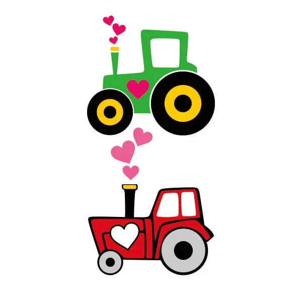 Valentine Tractor SVG Cuttable Design