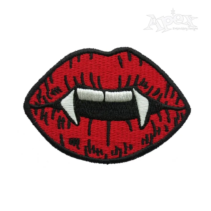Vampire Lips Embroidery Design