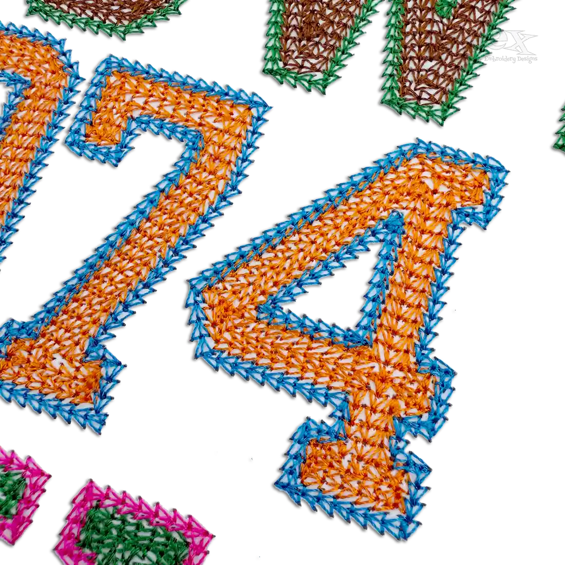 Varsity 2-color Chain Stitch Alphabet Font Athletic
