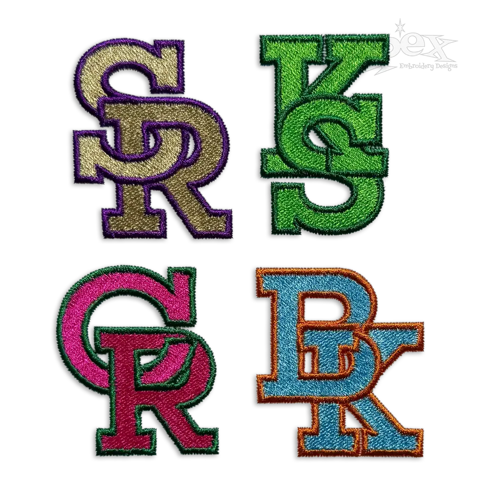 Varsity Block Interlocking Machine Embroidery Font - Apex