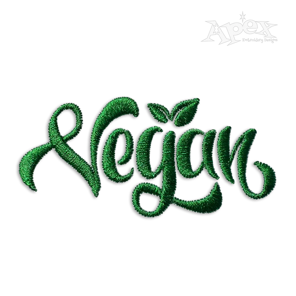 Vegan Machine Embroidery Design by Apex
