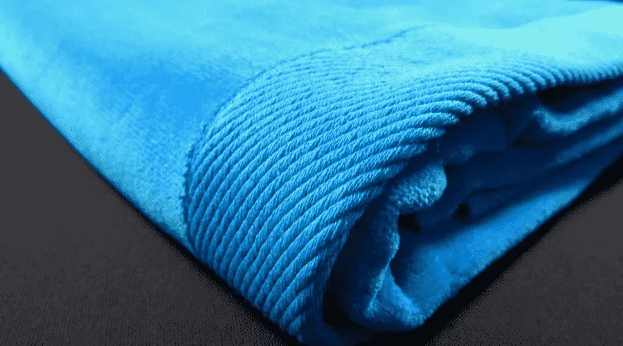 Velour towel sample before embroidery