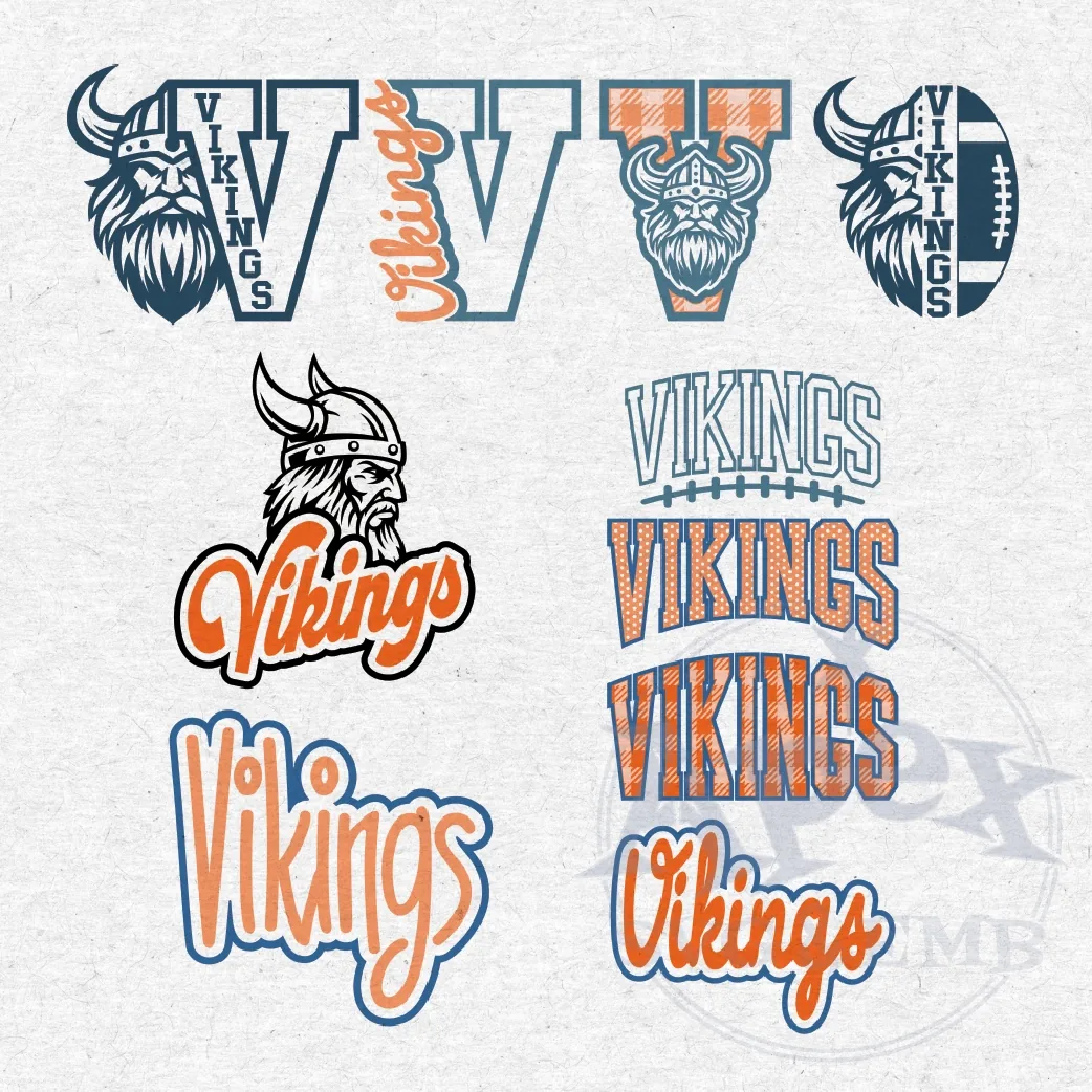 Vikings School Mascot Sports Bundle Vector PNG Designs