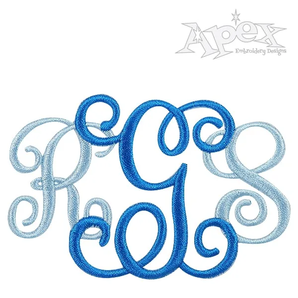 Vine Alternative Interlocking Monogram Embroidery Font