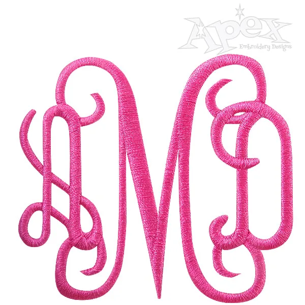 Vine Interlocking Monogram Embroidery Font