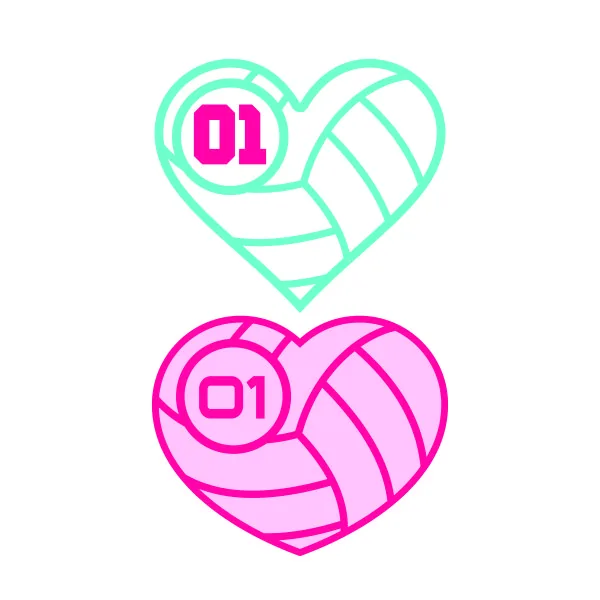 Volleyball Heart SVG Cuttable Design