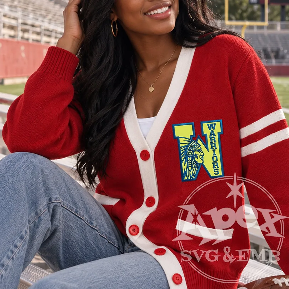 Warriors School Mascot Spirit Game Sports Embroidery Design Bundle