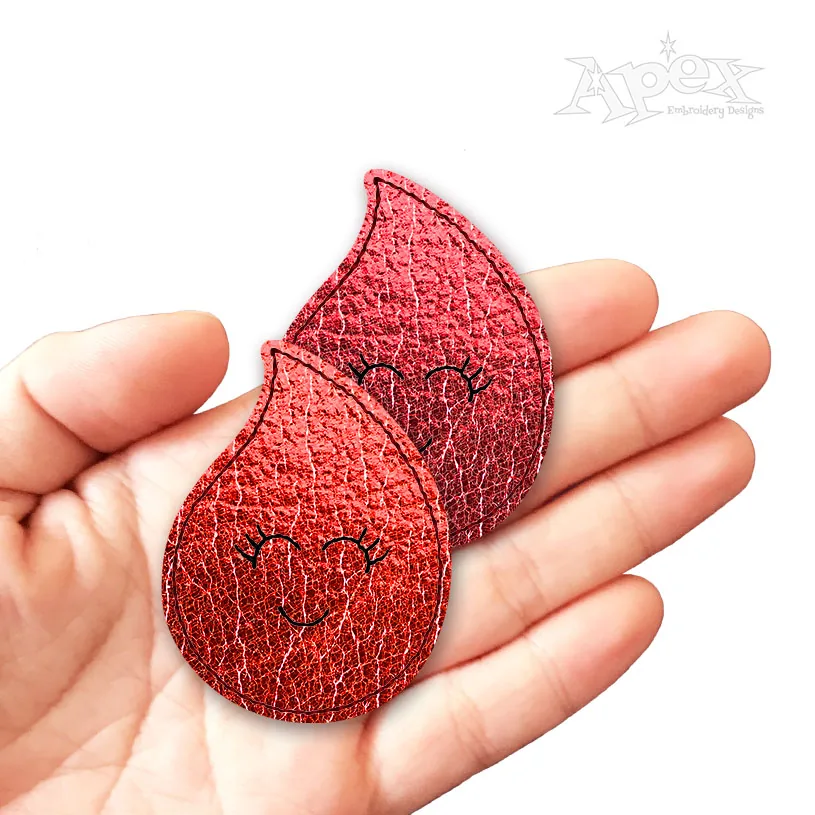 Blood or Water Drop ITH Feltie In the Hoop embroidery Design