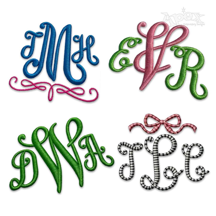 Watkins Machine Embroidery Font Letters by Apex All