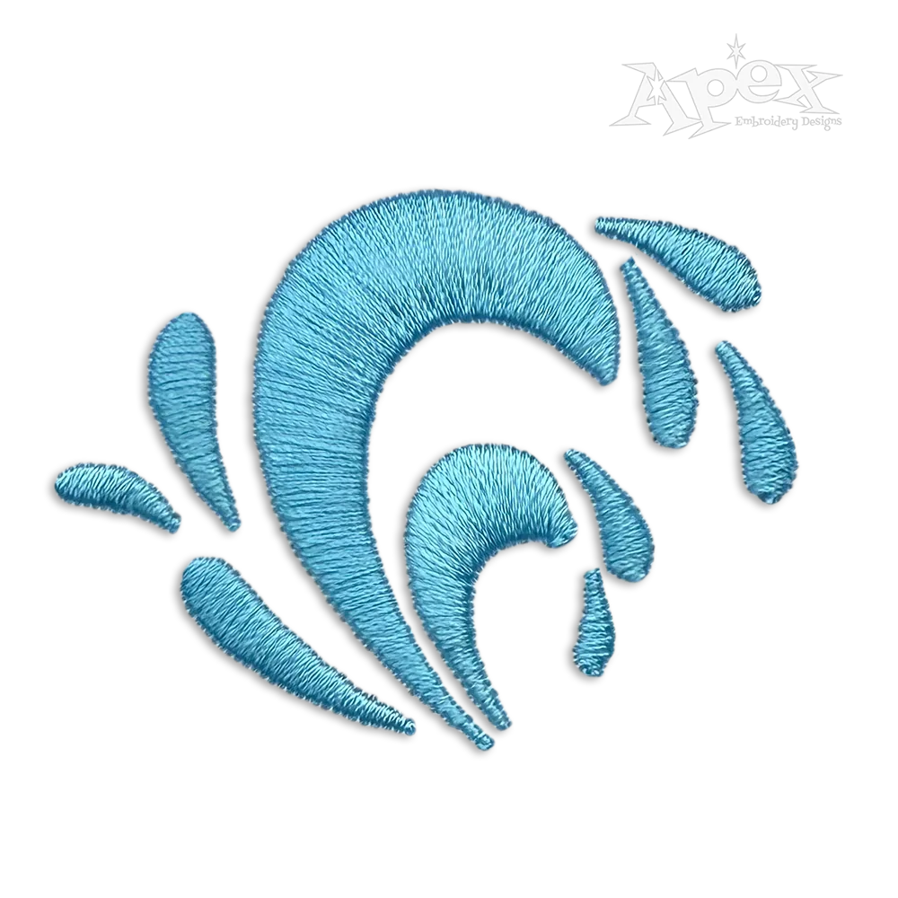 Ocean Beach Wave Pack Machine Embroidery Design