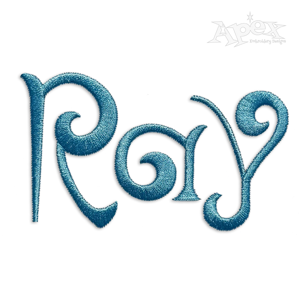 Beach Waves Ocean Curlz Machine Embroidery Font by Apex