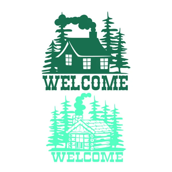 Welcome Log Cabin SVG Cuttable Design