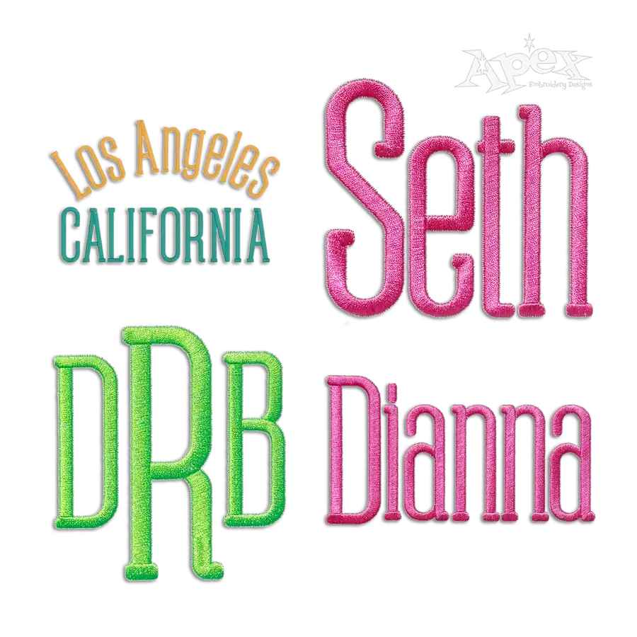 Wexford Machine Embroidery Font - Apex Digitized All