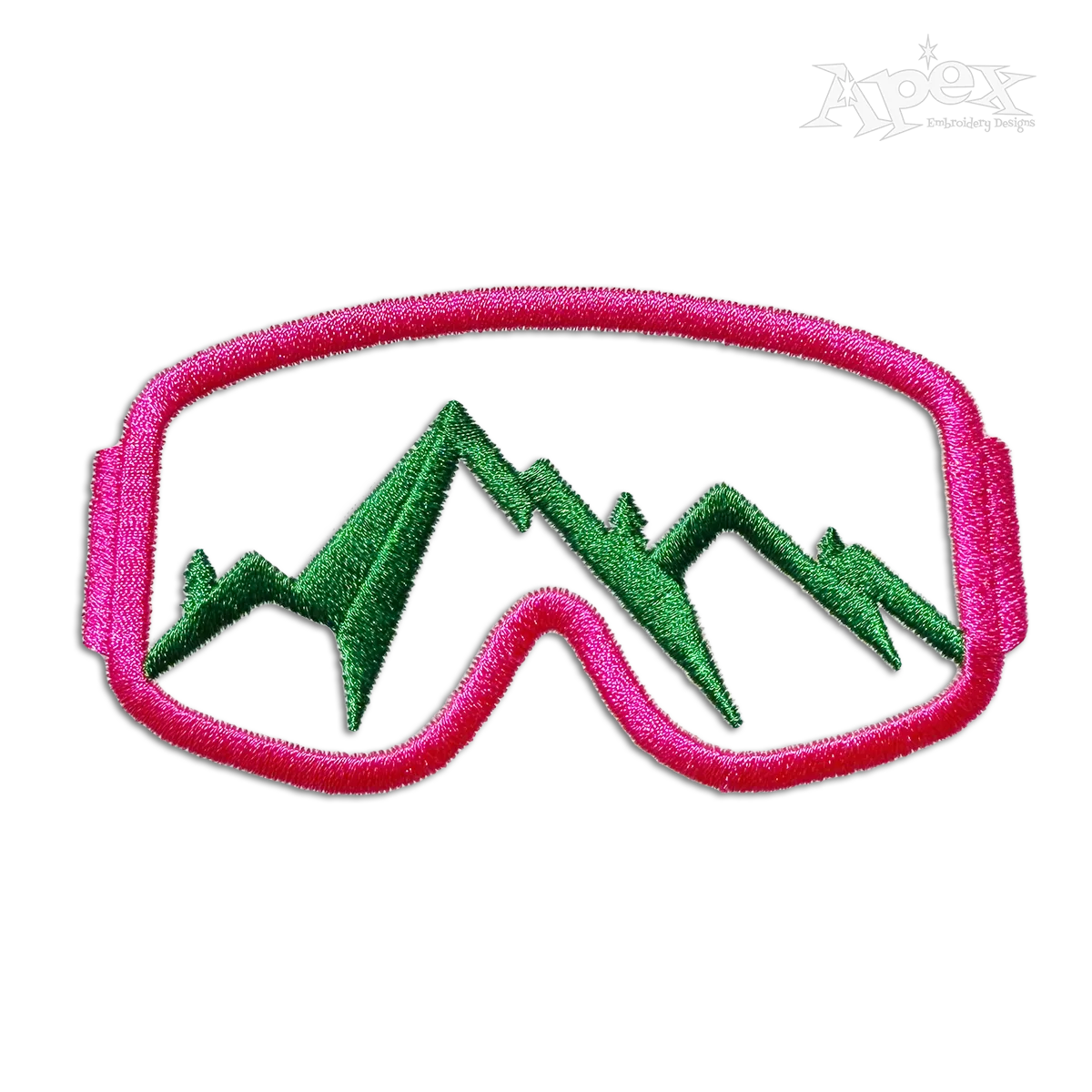 Skiing Snowboarding Mountain Goggles Embroidery Designs
